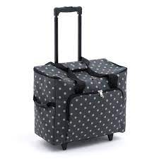 Sewing Machine Trolley Bag: Matt PVC: Charcoal Polka Dot